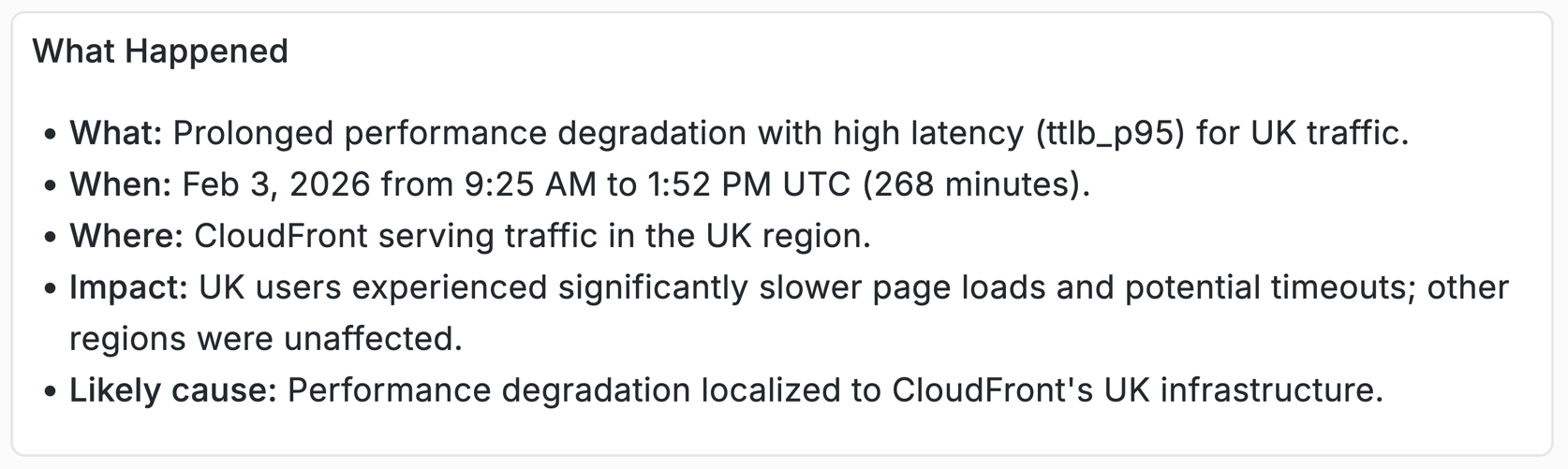 Error rate by CDN, ISO code, ASN